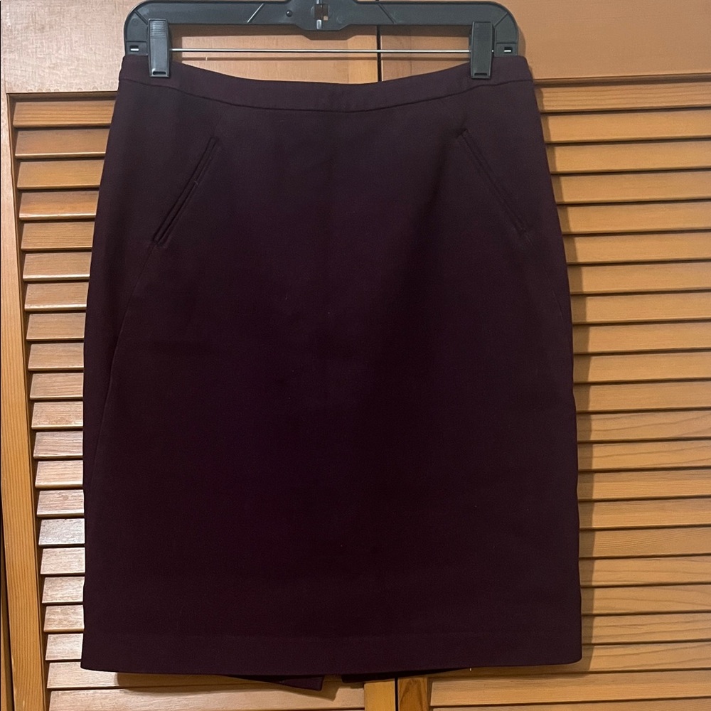 LOFT Dark Burgundy Pencil Skirt